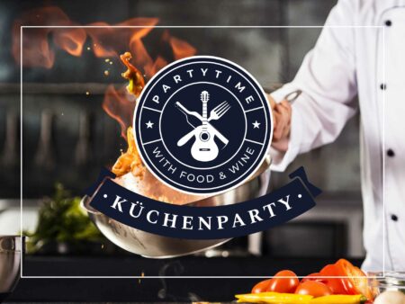 Bild mit Feuer und Pfanne zur Kpchenparty auf dem Heidelberger Schloss